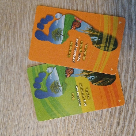 Key Card Not Known Set of Two Earth Green Themes Footprint - Picture 3 of 4